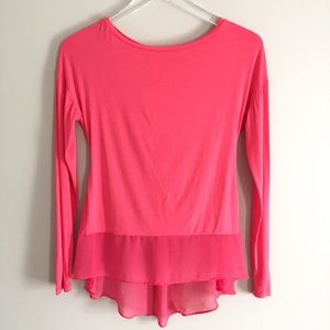Elie Tahari Pink Chiffon Hem Blouse